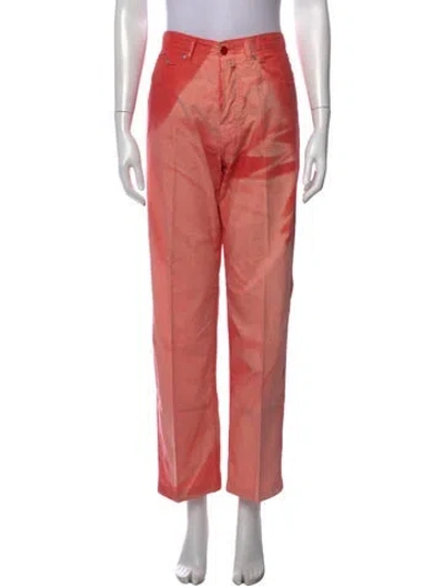Pre-owned Kiton Tie-dye Print Straight Leg Pants In Pink