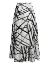 Kiton Tiered Abstract-print Skirt In White