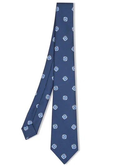 Kiton Ties In Blue