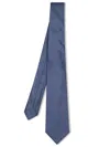 Kiton Royal Blue Micropatterned Tie In Blue