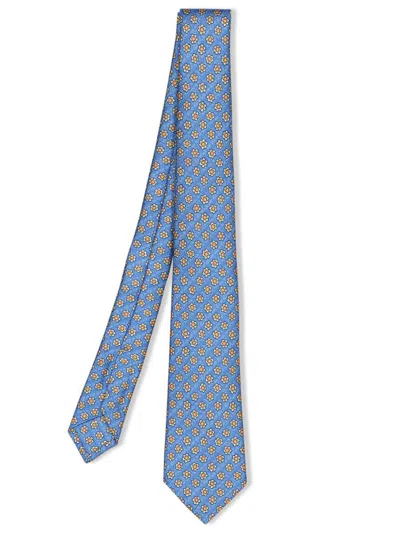 Kiton Micro Pattern Blue Diamond Tie