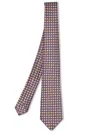 Kiton Micro Pattern Beige/blue Tie In Brown