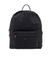 Kiton Nylon Backpack Top Handle Adjustable Straps In Black