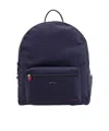 Kiton Nylon Backpack With Metal Lettering Logo In Blue