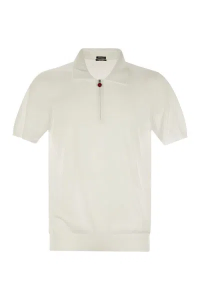 KITON KITON SHORT-SLEEVED POLO-ZIP