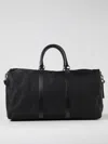 Kiton Nylon Duffle Bag With Leather Inserts In Black