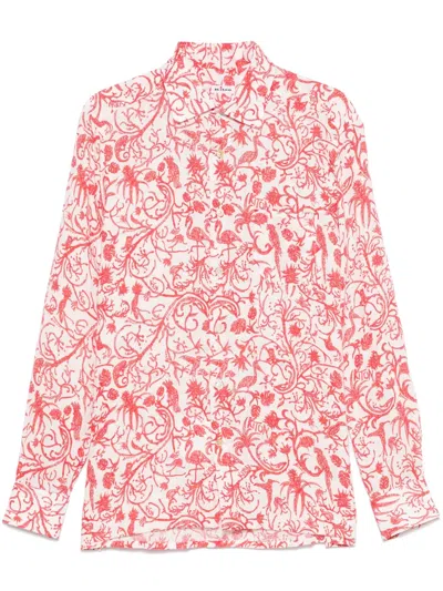 Kiton Tropical-print Shirt In White