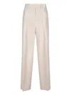 Kiton Metallic Crepe Straight-leg Trousers In Beige