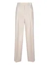 Kiton Metallic Crepe Straight-leg Trousers In Beige