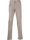 Kiton Trousers Featuring Front Pleats And Belt Loops In Beige