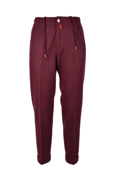 Kiton Trousers Cashmere - Red In Pink