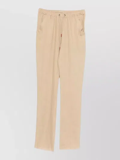 Kiton Trousers Elastic Waistband Side And Back Pockets In Brown