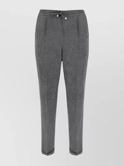 Kiton Trousers With Houndstooth And Tartan Patterns In Gray