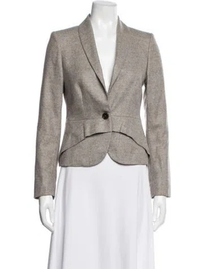 Pre-owned Kiton Tweed Pattern Blazer In Grey