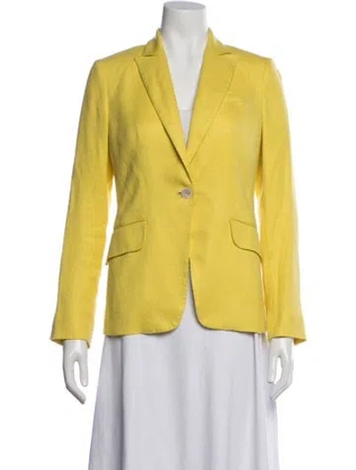 Pre-owned Kiton Tweed Pattern Blazer In Yellow
