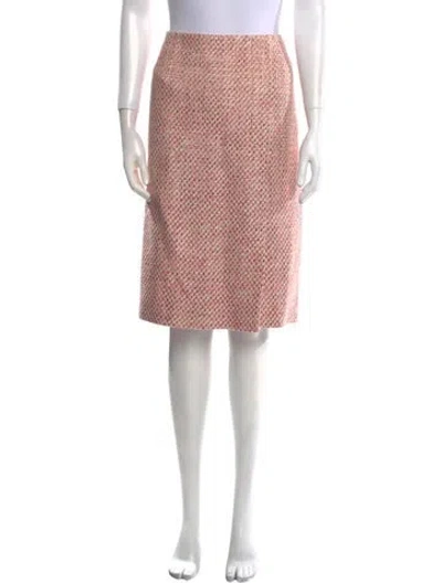 Pre-owned Kiton Tweed Pattern Knee-length Skirt In Pink