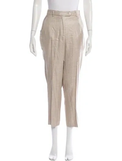 Pre-owned Kiton Tweed Pattern Straight Leg Pants In Neutral
