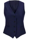 Kiton Silk Cashmere Vest Gilet Blue In Blau