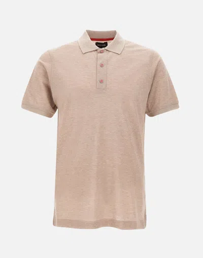 Kiton Ultrafine Cotton Polo Shirt In Sand In Neutral