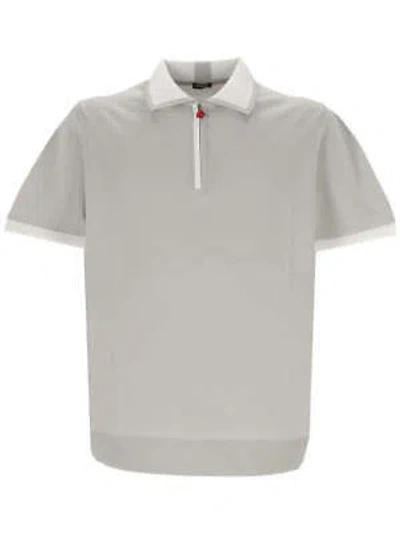Pre-owned Kiton Umk0571v10 Man Bianco/perla T-shirt And Polo 100% Original
