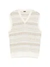 Kiton V-neck Patterned Vest In Gray