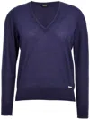 Kiton Women V-neck Sweater In Blue