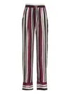 Kiton Vertical Striped Silk Pants With Elastic Waistband In Multi