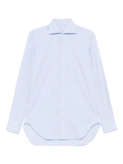 Kiton Vichy Shirt In Blue