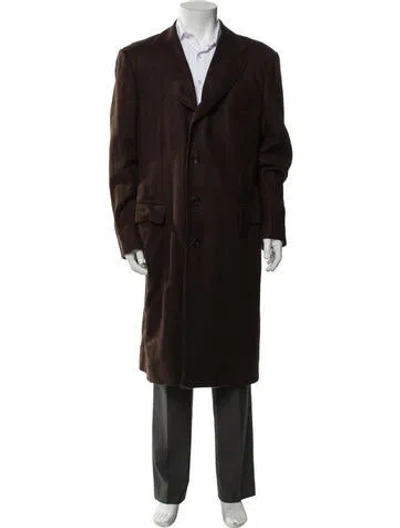 Pre-owned Kiton Vintage Cashmere Overcoat In Brown