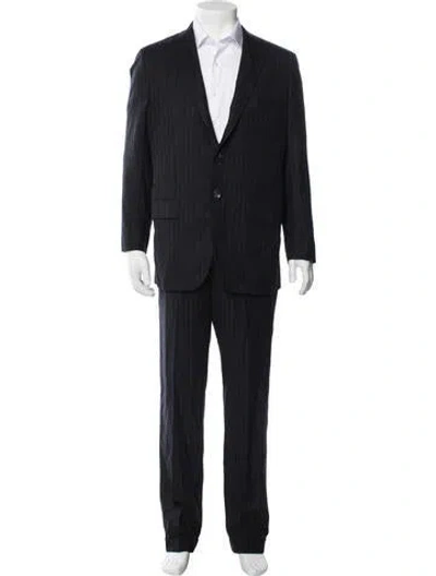 Pre-owned Kiton Vintage Wool Two-piece Blazer In Blue