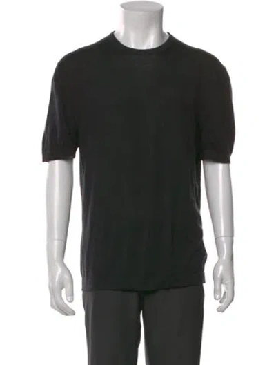 Pre-owned Kiton Virgin Wool Crew Neck T-shirt In Black