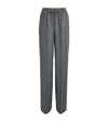 Kiton Virgin Wool Drawstring Trousers In Grey