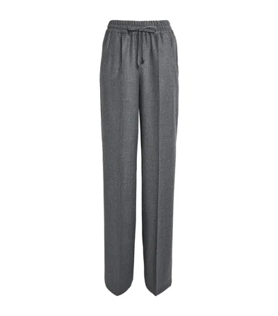 Kiton Virgin Wool Drawstring Trousers In Grey