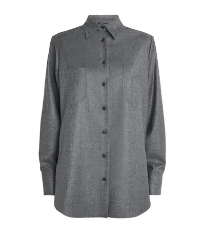 Kiton Virgin Wool Shirt In Gray