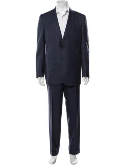 Pre-owned Kiton Virgin Wool Two-piece Blazer In Blue