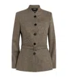 Kiton Virgin Wool-blend Jacket In Brown