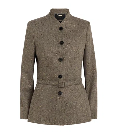 Kiton Virgin Wool-blend Jacket In Brown