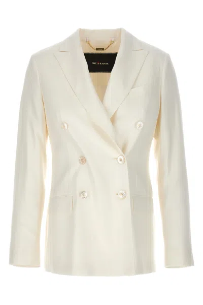 KITON KITON VISCOSE DOUBLE-BREASTED BLAZER
