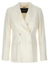 Kiton Double-breasted Blazer With Front Pockets And Back Vent In Neutral