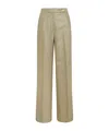 Kiton Viscose Lamé Effect Trousers In Nude