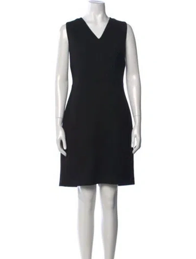 Pre-owned Kiton V-neck Knee-length Dress In Black