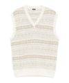 Kiton V-neck Patterned Vest In White