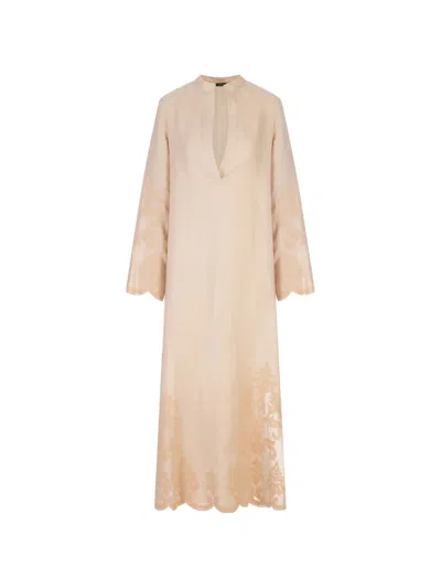 Kiton V-neck Maxi Dress In Brown