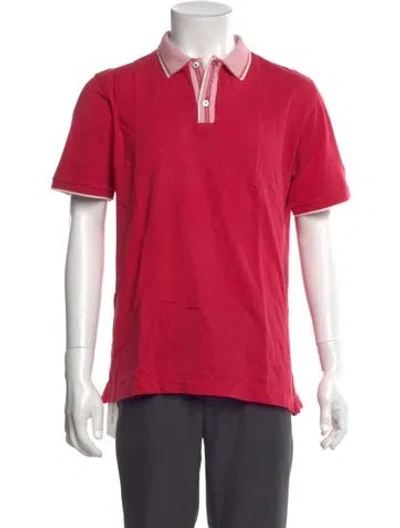 Pre-owned Kiton V-neck Short Sleeve Polo Shirt In Red