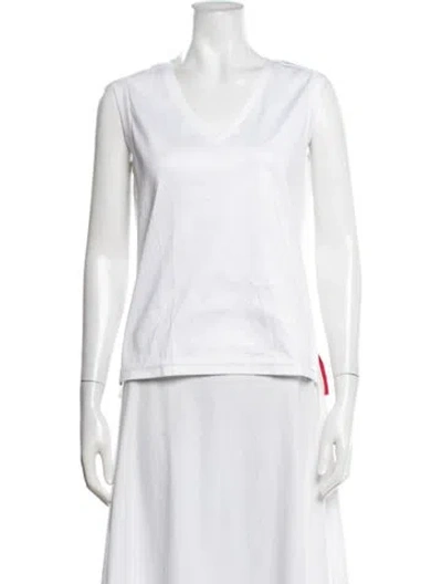 Pre-owned Kiton V-neck Sleeveless T-shirt In White