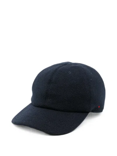 Kiton Waffle-knit Baseball Cap In Blue