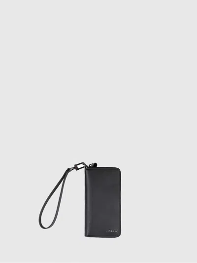 Kiton Leather Phonecase In Black