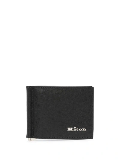 Kiton Logo-lettering Leather Wallet In Black