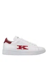 Kiton White And Red Sneakers With Logo In Weiss 1