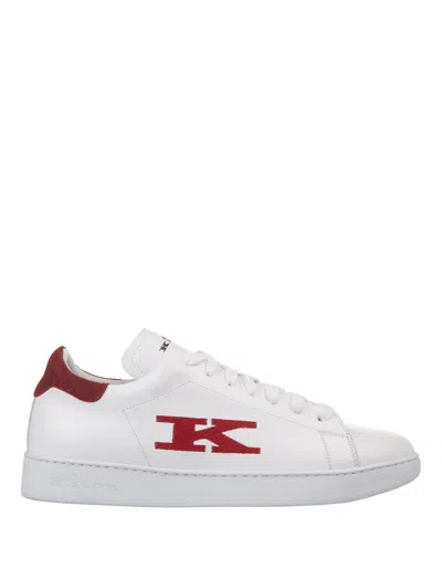 Kiton White And Red Trainers With Logo In Weiss 1